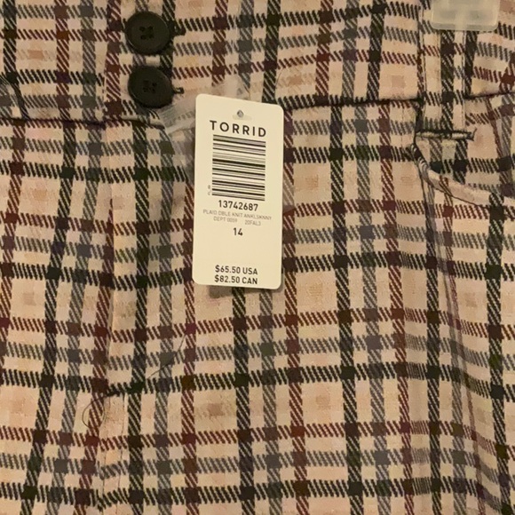 Plaid Torrid Skinny Trousers - Picture 3 of 3